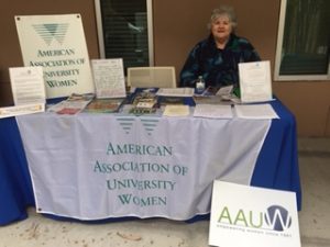 Vicky Langston at AAUW table